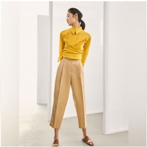 Massimo Dutti Limited Edition Women’s Linen Blend Pleated Trousers. Size 38. NWT